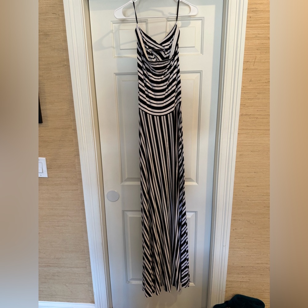 Felicity & Coco strapless black and white cotton dress